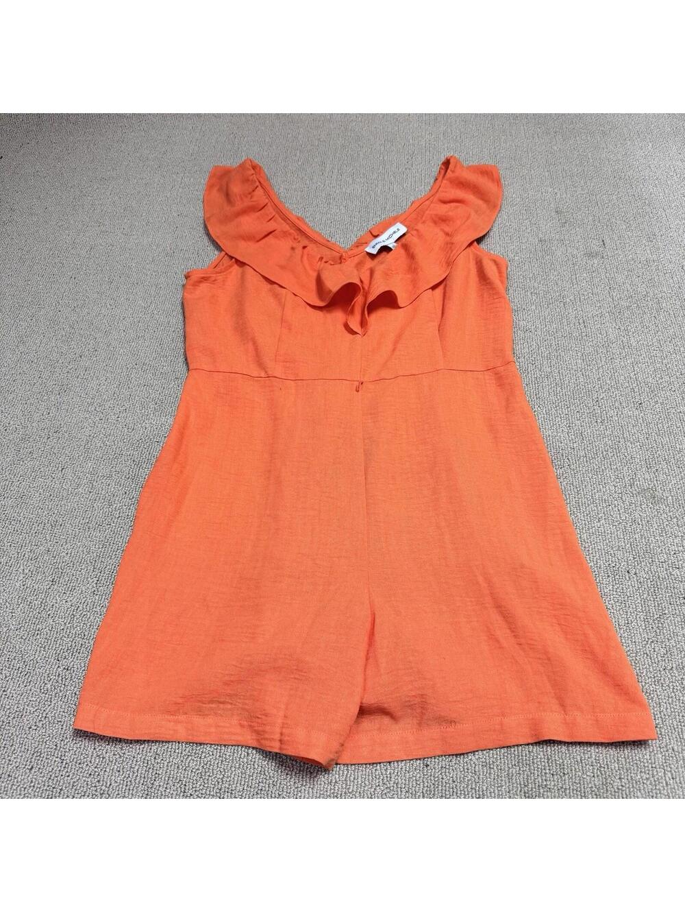 Emma & Michele Romper Orange Sleeveless Size Large NWT (Missing Belt)